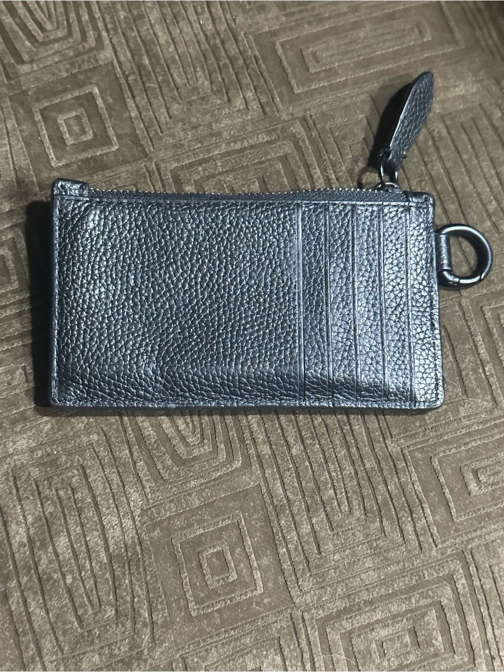 Coach Zip Card Case in Black Leather